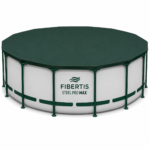 Fibertis Steel Pro 15' x 48" Prismatic Stone Round Above-Ground Pool Set — Filter Pump, Ladder & Cover - Image 2
