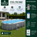 Fibertis Steel Pro 14 ft x 8 ft 2 in x 39.5 in Oval Above-Ground Pool Set - Image 3
