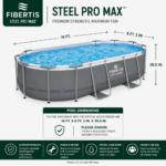 Fibertis Steel Pro 14 ft x 8 ft 2 in x 39.5 in Oval Above-Ground Pool Set - Image 4
