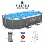 Fibertis Steel Pro 14 ft x 8 ft 2 in x 39.5 in Oval Above-Ground Pool Set
