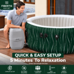 Fibertis Hollywood Luxe 4–6 Person Round Inflatable Hot Tub Spa (77" x 26") - Image 5