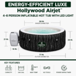 Fibertis Hollywood Luxe 4–6 Person Round Inflatable Hot Tub Spa (77" x 26") - Image 3