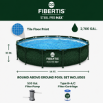 Fibertis Steel Pro 14' x 33" Round Metal Frame Above-Ground Pool Set - Image 4