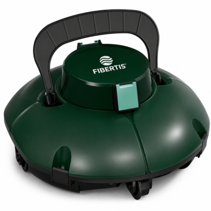 Fibertis Cordless Robotic Pool Cleaner for Flat Above-Ground Pools — Dual Filters, 80-Min Runtime